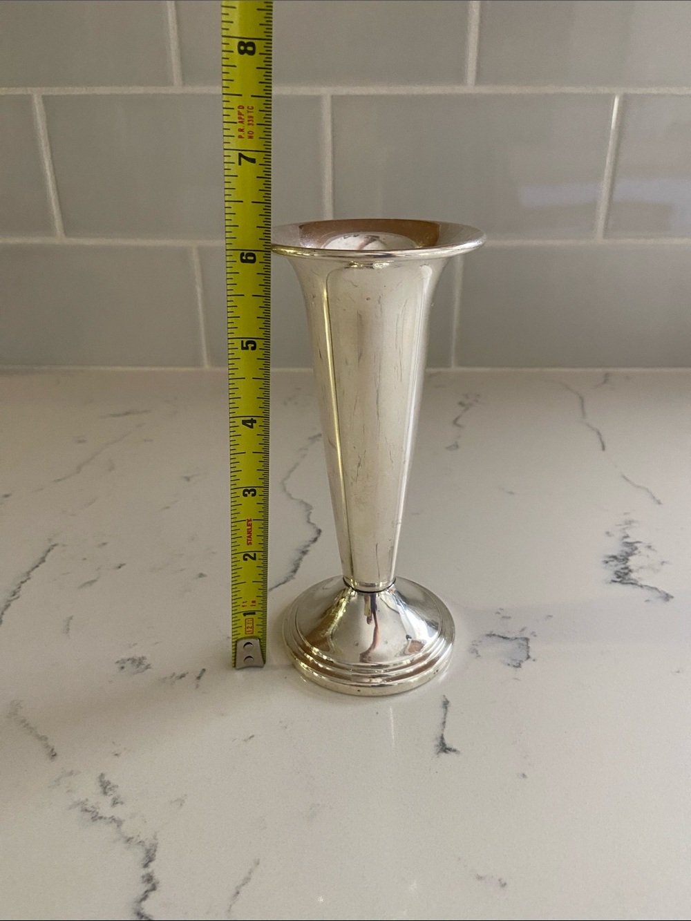 Vintage Sheridan Silver on Copper Trumpet Bud Vase - Picture 2 of 7